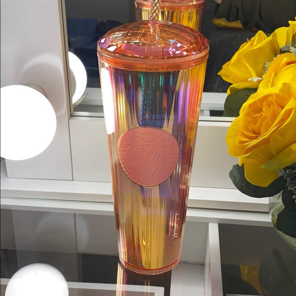 Rose Gold Iridescent Starbucks Tumbler Summer 2020